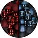 Decoris Kerstballen 60x stuks - mix donkerrood/donkerblauw - 4-5-6 cm - kunststof - kerstversiering