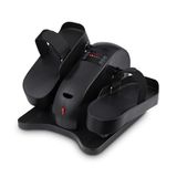 NK Elektrische mini-ellipstrainer met afstandsbediening, stil pedaal, voor thuis of op kantoor, 12 niveaus, lcd-display, passieve training, compact, zwart