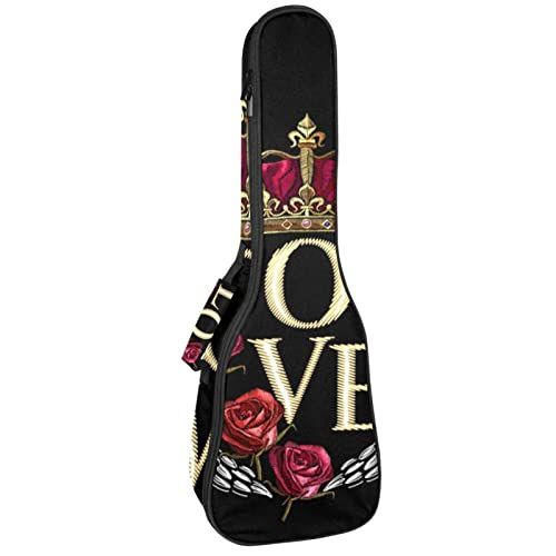 Mersov Tenor Ukulele Gigbag Waterdichte Ukelele Case Gewatteerde Rugzak, Geweldig voor Sopraan Concert (21/23/24") Wing Crown Rozen Love
