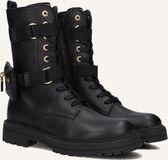 Develab 42970 Veterboots Meisjes Zwart Leer Maat 38
