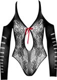 NO:XQSE Open Off-Shoulder Body met Strik Zwart