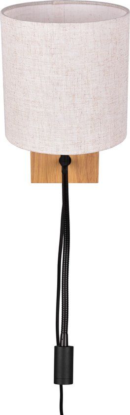 TRIO NILAM Wandlamp met leeslamp - Hout naturel - Ecru kap