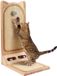 MALOROY Planche griffoir pour chat en bois massif, 58 cm de haut, en forme de L, avec balle, pour murs et coins