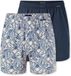 Schiesser 2-Pack heren wijde boxershort - Selected - 100% katoenen losse boxershort met sluiting - Blauw/Grijs / L