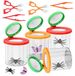 Loupe à gobelet pour insectes - Grossissement 3x et 6x - Lot de 4 pièces - Acrylique - Enfants