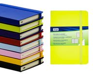 TSI Notitieboek A6 met hardcover, liniatuur geruit, kleur groen, 192 pagina's, met binnenvak, bladwijzer, elastische sluiting, art. nr. 63556-GN