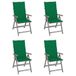VidaXL 3064733 Chaise de jardin Assise capitonnée Acier Bois d'acacia Vert