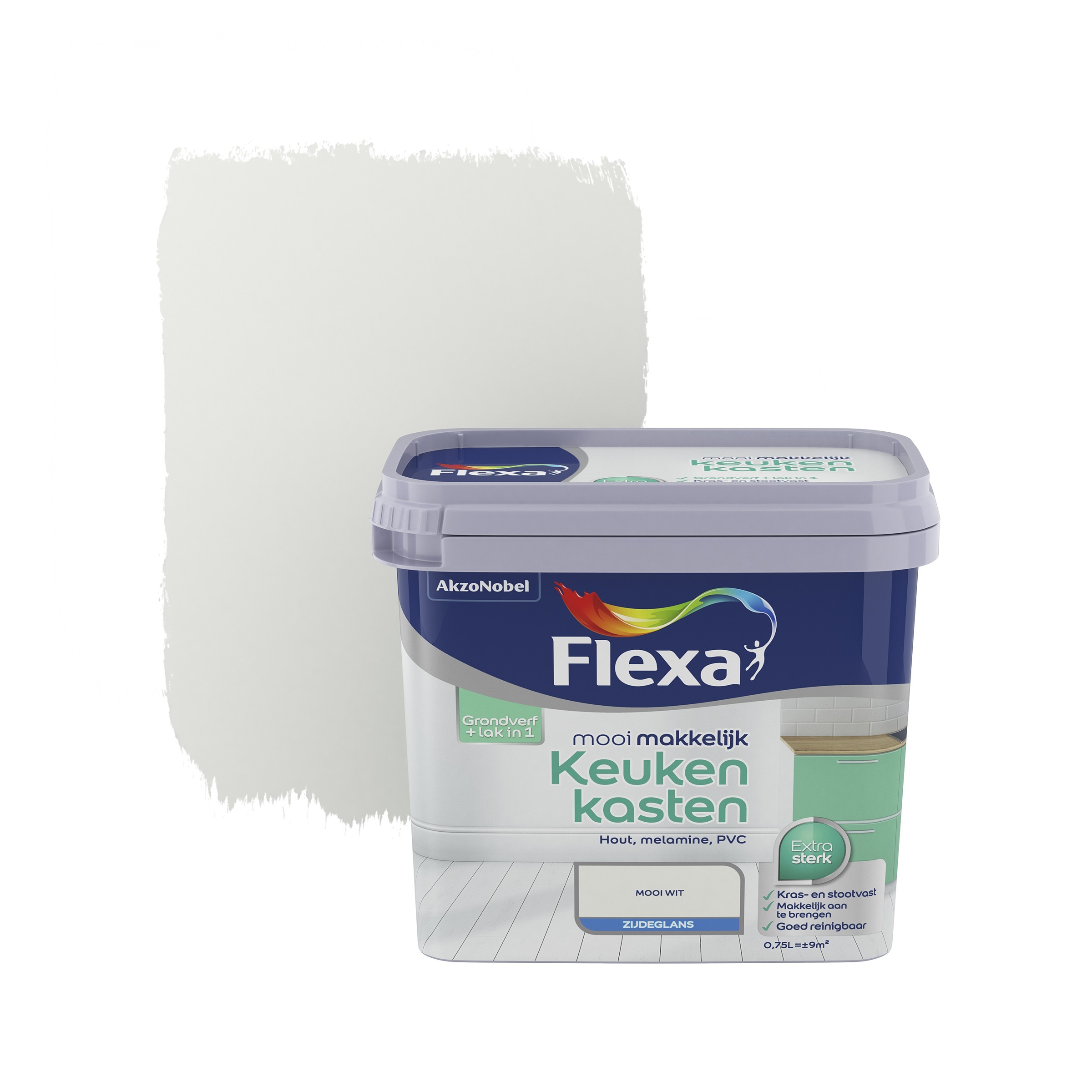 FLEXA Mooi Makkelijk keukenkasten wit zijdeglans 750 ml
