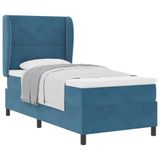 vidaXL Boxspring bed met hoofdeinde Donkerblauw 200 x 90 cm Fluweel