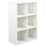 BAKAJI Zeilen boekenkast 3 planken, 6 kubussen, wit