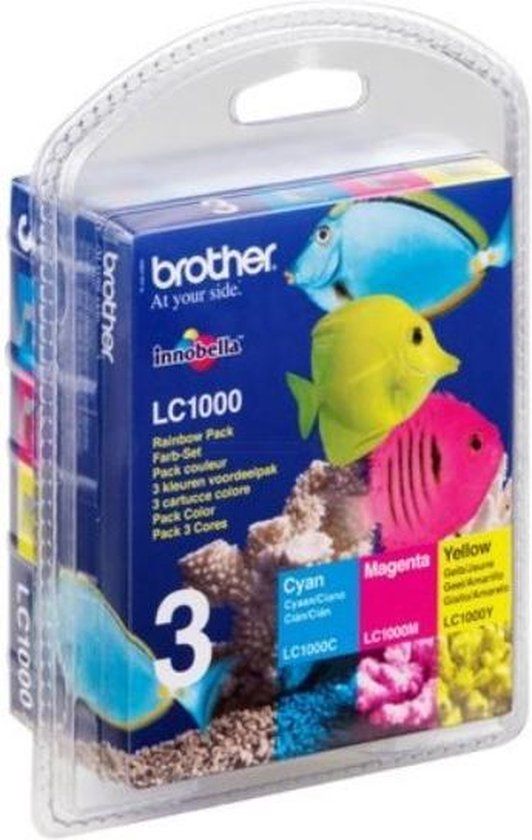Brother LC-1000RBWBP - Inktcartridge - Cyaan/Magenta/Geel