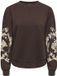 JDY Jacqueline de Yong Trui Jdyirmelin L/s Flock Detail Sweat J 15376613 Coffee Bean/whitecap Gray Flock On Sleeve Dames Maat - S