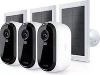 ARLO Essential 2K bewakingscamera, 3-pack met 3 zonnepanelen, draadloos, kleuren nachtzicht, 130° gezichtsveld
