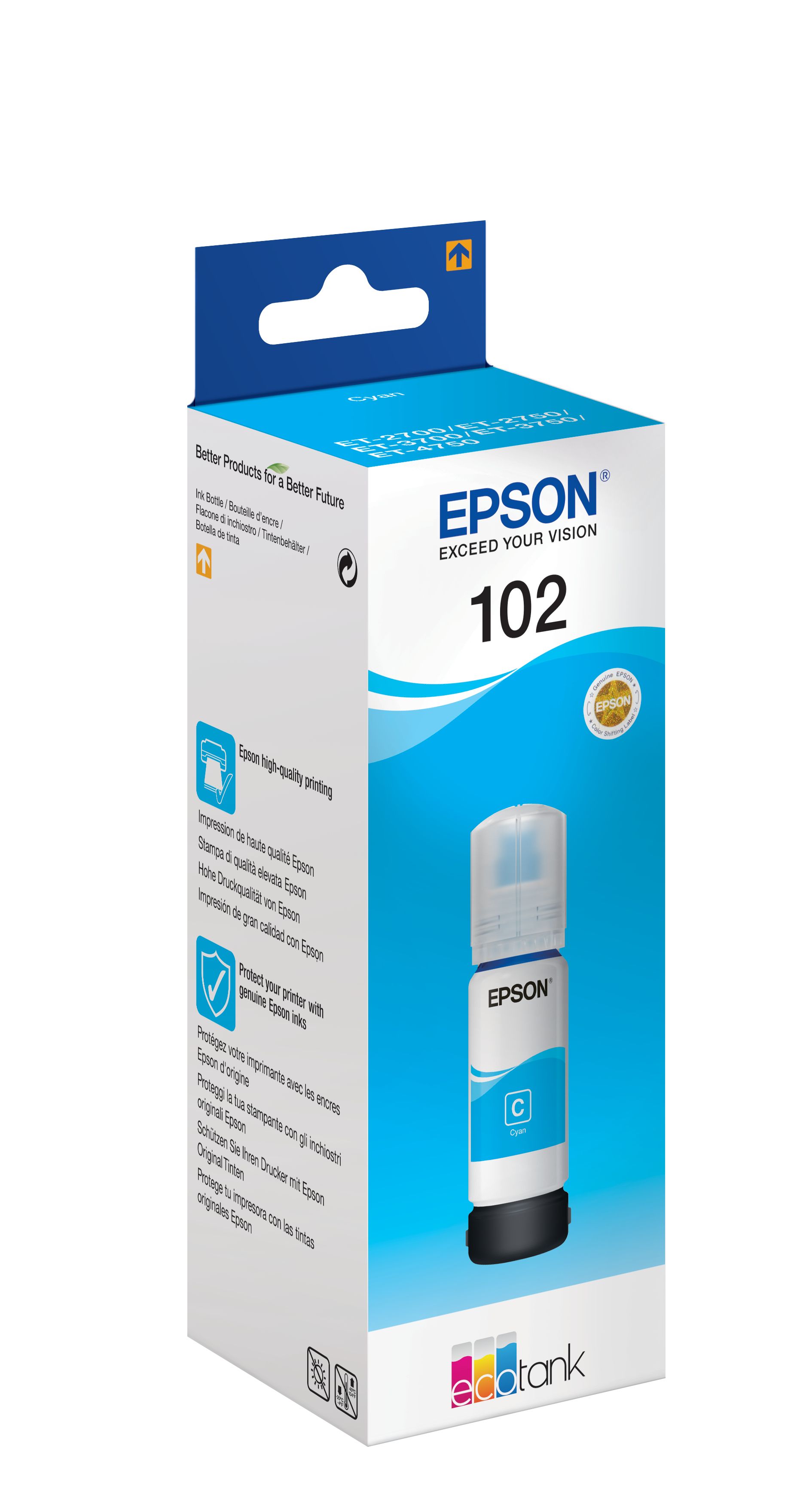 Epson 102 EcoTank Cyan ink bottle - 70ml