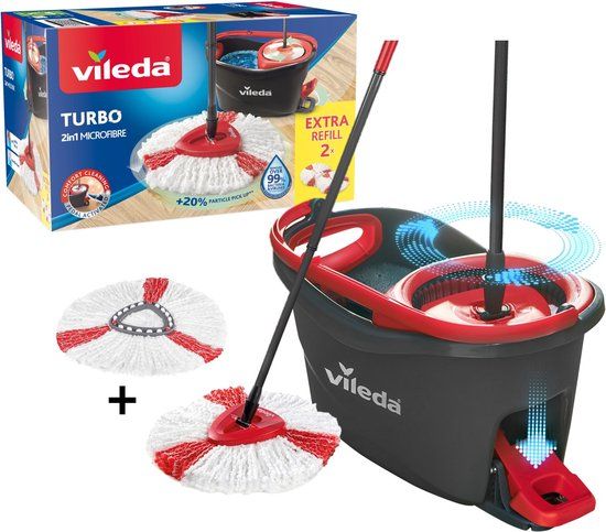 Vileda TURBO 2in1 - Pedaalsysteem - Microvezel Mop - Met 2 Vervangingen kopen? | | Dweilmoppen
