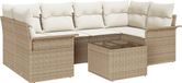 vidaXL Tuinbank Set 7-delig Beige en Crème Poly Rattan
