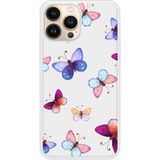 iPhone 13 Pro Max Papillons colorés bedrukt siliconen hoesje