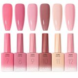 Canni - Rubberbase - 6 stuks - 10 ml - HEMA-vrij - TPO-vrij - Rubber base - Rubber base coat - Rubber base gellak - Rubber base gel - Rubberbase gellak - Rubberbase clear