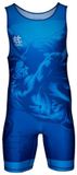 Extreme Hobby - Kinderen Worstelen Trykot - Lycra - Blauw - 128