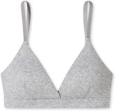 Schiesser Pure Rib bh (1-pack) - dames beha zonder beugel dubbelrib biologisch katoen uitneembare pads grijs - Maat: 75C