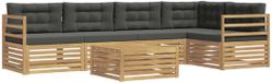 vidaXL Ensemble de canapés d'extérieur 6 pièces Blanc et anthracite Polyester