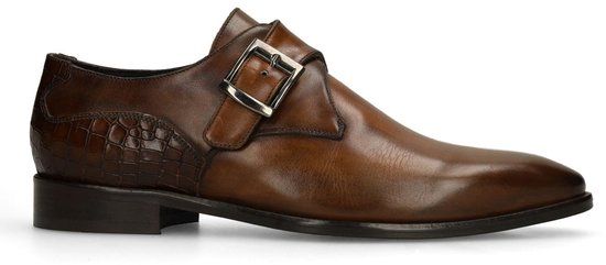 Black Label Heren Bruine Leren Gespschoenen Maat 41