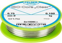 Felder ISO-Core Clear Sn100Ni+ Soldeertin Spoel Sn99,25Cu0,7Ni0,05 0.100 kg 0.75 mm
