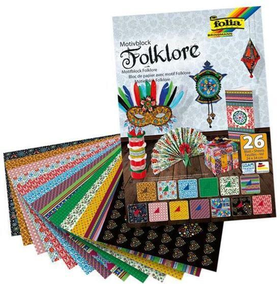 Folia Paper Folia Motiefpapier Hobby Creatief - Folklore - 26 vel - 24 x 34 cm