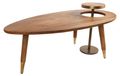 Maisons du Monde ORION Asymmetrische salontafel 110 cm massief gelakt mangohout met geïntegreerd bijzettafeltje