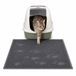belviona Tapis de litière pour chat, PVC gris, antidérapant et facile d'entretien, 60x90 cm