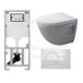 Duravit Philippe Starck 3 Starck - 3 set de toilette - Burda Geberit UP320 réservoir encastré - toilette compacte - abattant Geberit - plaque de commande Sigma01 - blanc brillant 0314994/0314161/0701131/0700518/