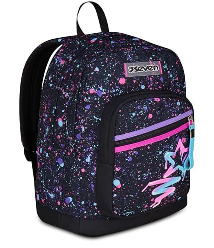 Seven Schooltas New Fit, paars-zwart