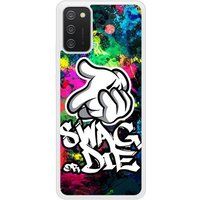 Samsung Galaxy A02S Swag or die Verstevigd hoesje met sublimatie bedrukking