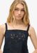Superdry - Camisole brodée Ibiza - Femme - Hauts - Coton/Viscose - Court - Sans manches - Col carré - Fleuri - Eclipse Navy - Taille UK10/EU38