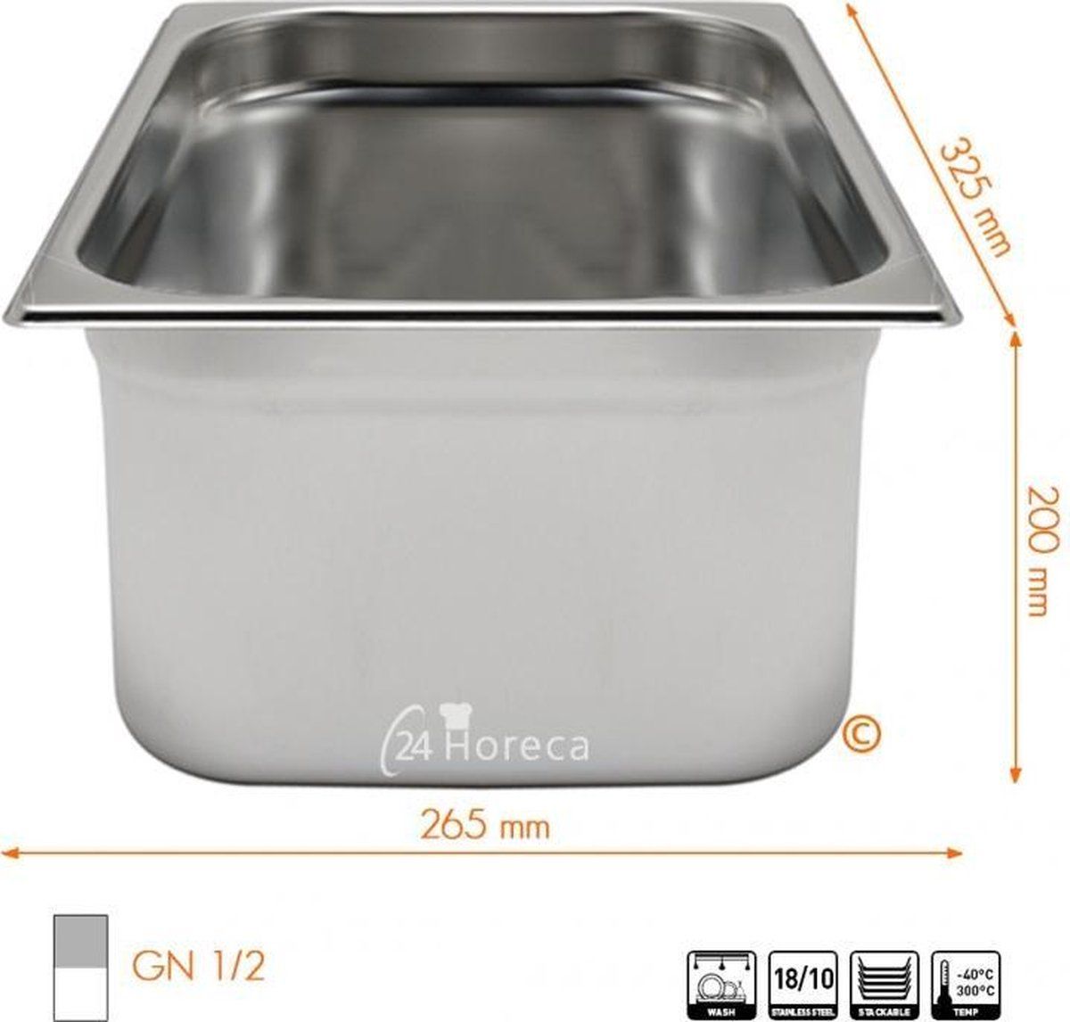 Hendi Gastronormbak Profi Line 1/2 200mm