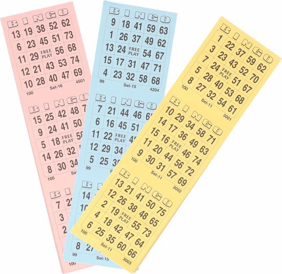 - 7x blok bingo kaarten 1-75 nummers - actiespellen