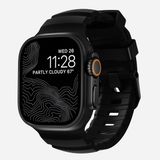 Nomad Rocky Point Horlogeband / Zwarte Hardware 45/46/49mm – 100% Waterdicht – Ventilatiegroeven voor Ademend Vermogen – Compatibel met Apple Watch Ultra & Ultra 2 en 10 t/m SE - Zwart