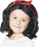 Faram Party Sprookjes prinsessen verkleedpruik voor meisjes - carnaval - zwart haar