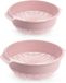 Plasticforte Keuken vergieten/zeef - set 2x - kunststof - lichtroze - dia 23 en 27 cm
