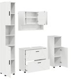 vidaXL Meuble de salle de bain laqué blanc brillant 35 x 30 x 192 cm