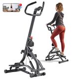 Sunny Health & Fitness Trapstepper met stuur, uitgebreide trapbereik machine voor klimoefeningen, compact, in hoogte verstelbaar, low-impact en SunnyFit-app Verbeterde Bluetooth-connectiviteit