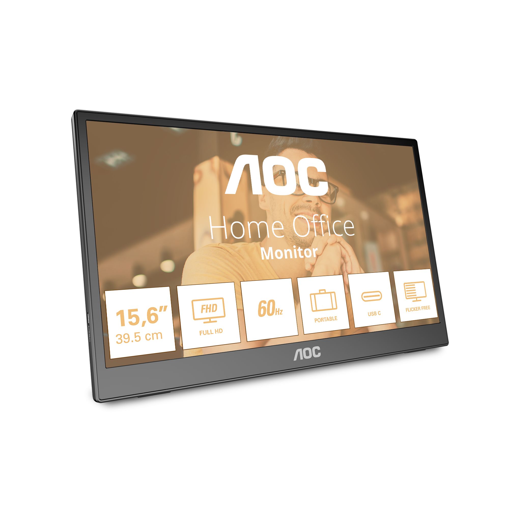 AOC 16T3EA - 15.6" Full HD Monitor - Black