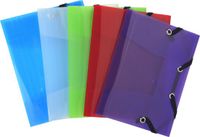Exacompta 25x Crystal Color Elastomap 3 kleppen - pocket 12x16cm - Geassorteerd - 50700E