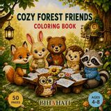 Cozy Forest Friends Coloring Book