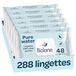 BIOLANE - Pure Water reinigingsdoekjes - Baby - Set van 6 x 48 (288 doekjes) - Met gezuiverd water - Reinigt en beschermt - Lichaam en zitvlak - Gevoelige Huid - Vanaf de geboorte - Gemaakt in
