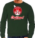 Bellatio Decorations Shoppartners Bv Rendier Kerstbal sweater / Kerst trui Merry Christmas groen voor heren - Kerstkleding / Christmas outfit XL