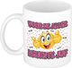 Bellatio Decorations Cadeau mok/beker - Voor de aller leukste juf - wit - 300 ml