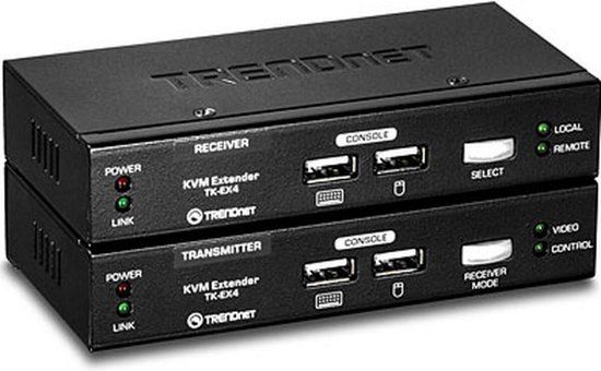 TRENDnet TK-EX4 KVM switch - Zwart