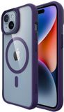 Buddi Hybrid - Hoesje Geschikt voor Apple iPhone 15 / 14 / 13 - Compatibel met MagSafe - Back Cover met Magneet - Magnetische Beschermhoes - Transparant Paars
