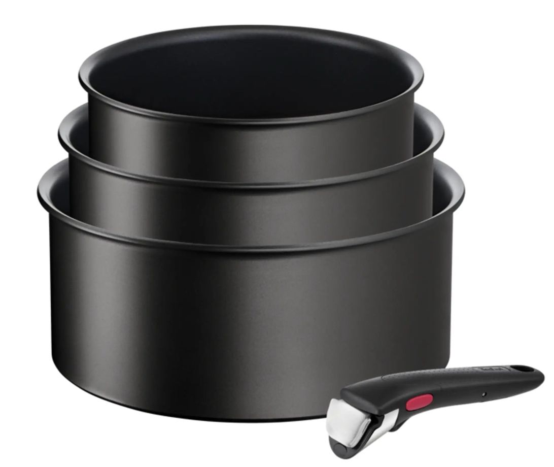 Tefal Ingenio Eco Resist 4-delige pannenset met afneembare handgreep - Zwart